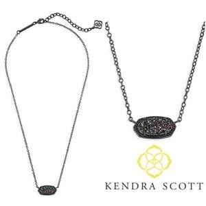 NWOT Kendra Scott “Elisa” Gunmetal Black Drusy Necklace